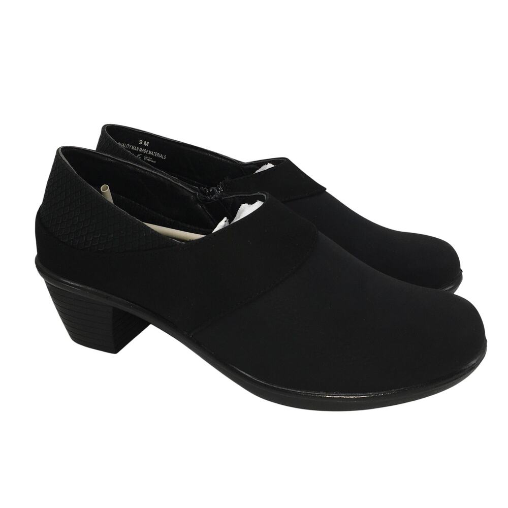 NIB Easy Street Sal Black Ankle Bootie Women's 9 M Heel Loafer Shoe Minimalist - Picture 3 of 10